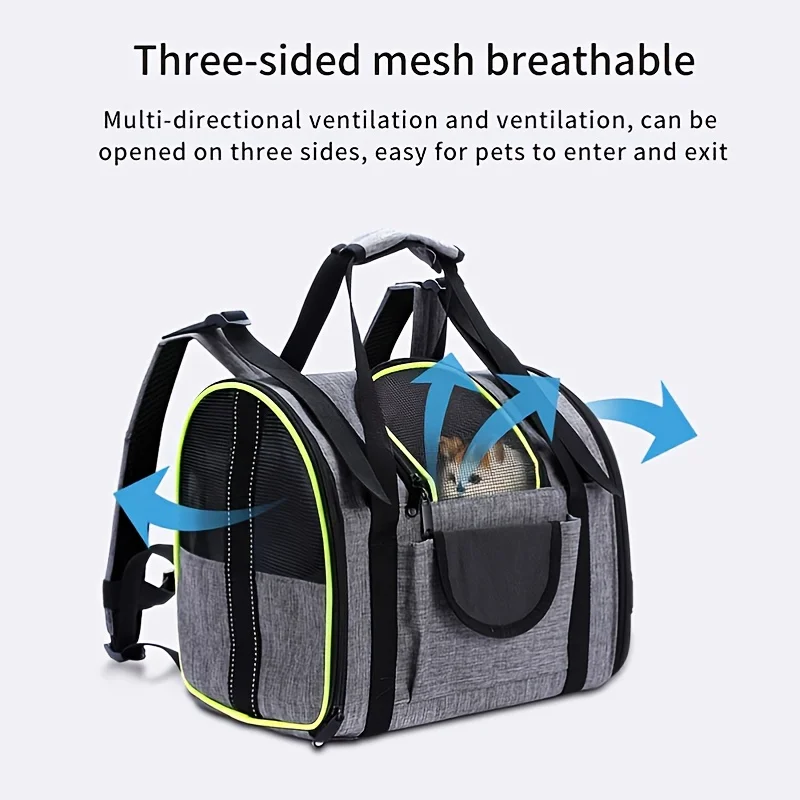 Pet three-in-one backpack breathable foldable travel outdoor cat and dog bag multifunctional portable pet portable backpack