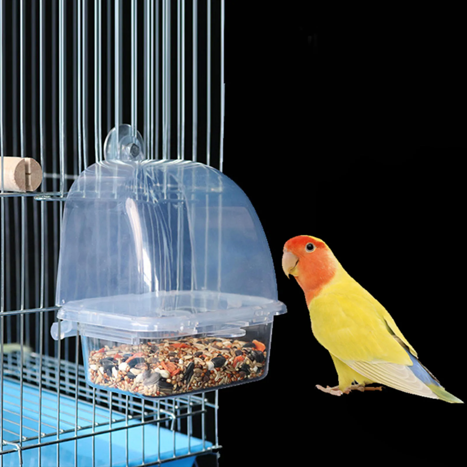Automatic Parrot Bird Feeder No Mess Plastic Hanging Parrot Feeder Cage Accessories Small Medium Birds Supplies