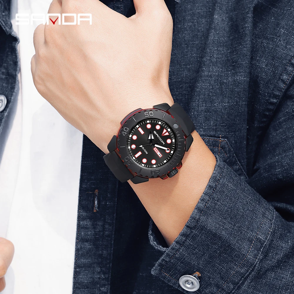 

SANDA Man Watch Waterproof Army Sports Clock Electronic Men'S Wristwatch Luxury Original Swimming Luxury Men Watch Free Shipping