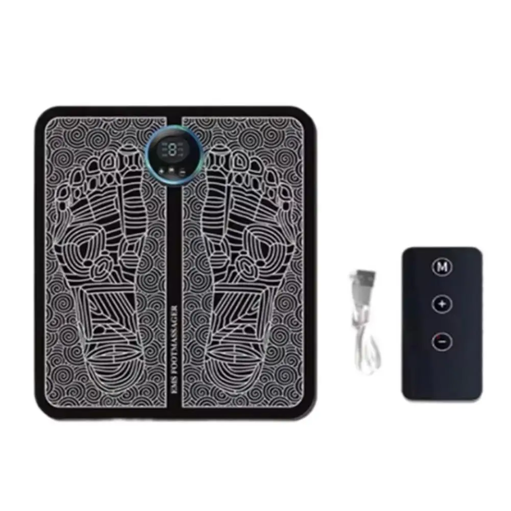 電気 EMS フットマッサージマット リモコン付き USB 充電ツボマッサージャー 痛みを和らげ、血液循環を改善 家庭用