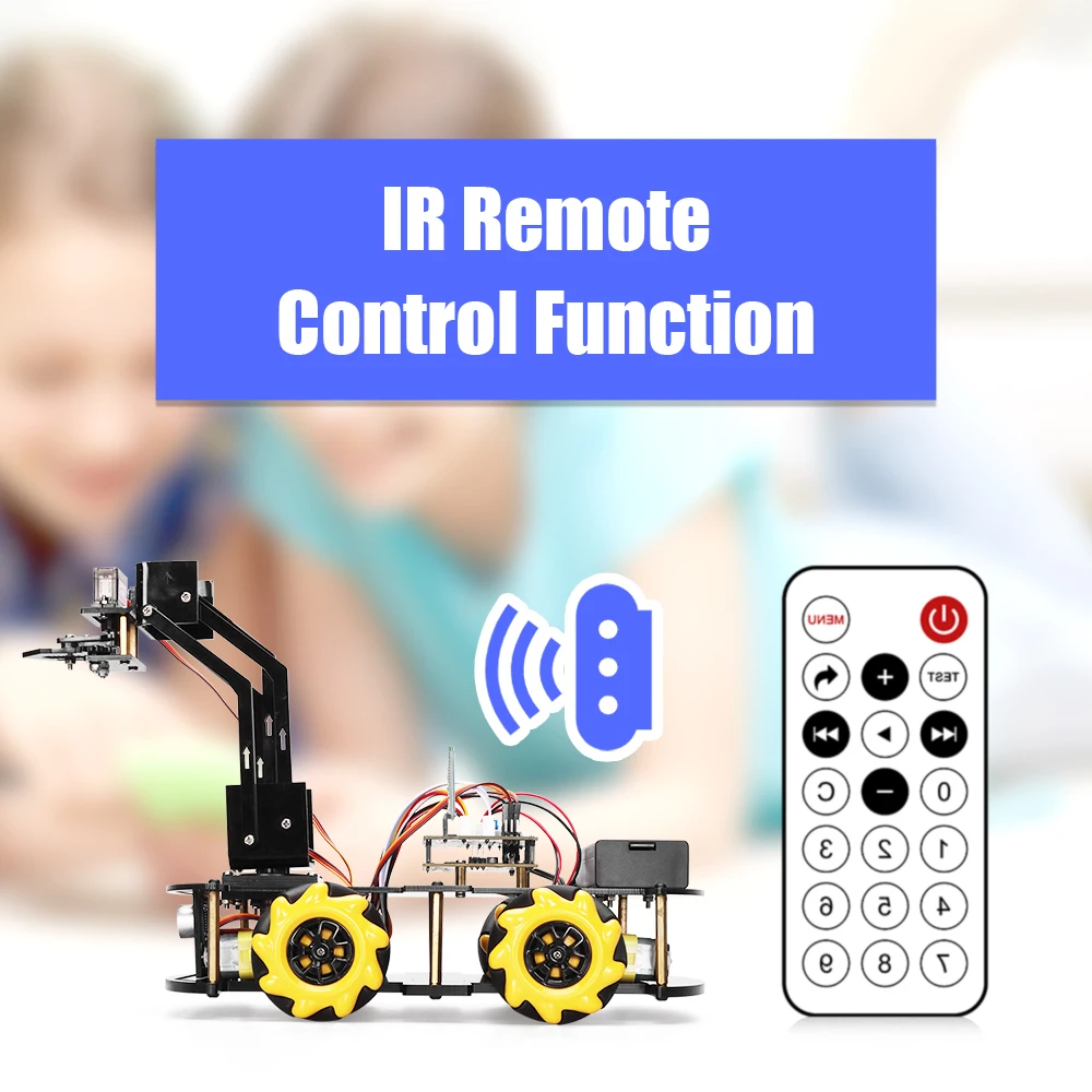 Smart Robot Car Kit for Arduino Programming Mechanical Arm Robot with 4WD Mecanum Wheels for Learning Education Automation Kits 5