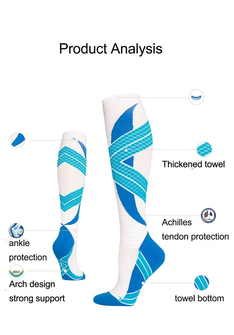 Sports Socks Long Leg Socks Outdoor Mountaineering Marathon Running Socks Jump Rope Badminton Long Leg Compression Socks