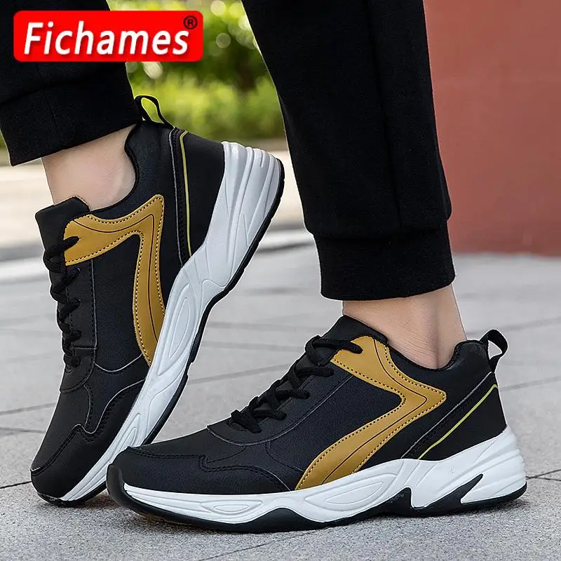 

New Leisure Fashion Men's Running Shoes High Quality Leather Soft Men's Sneaker 48 Big Size Outdoor Walking Spring Men Shoes