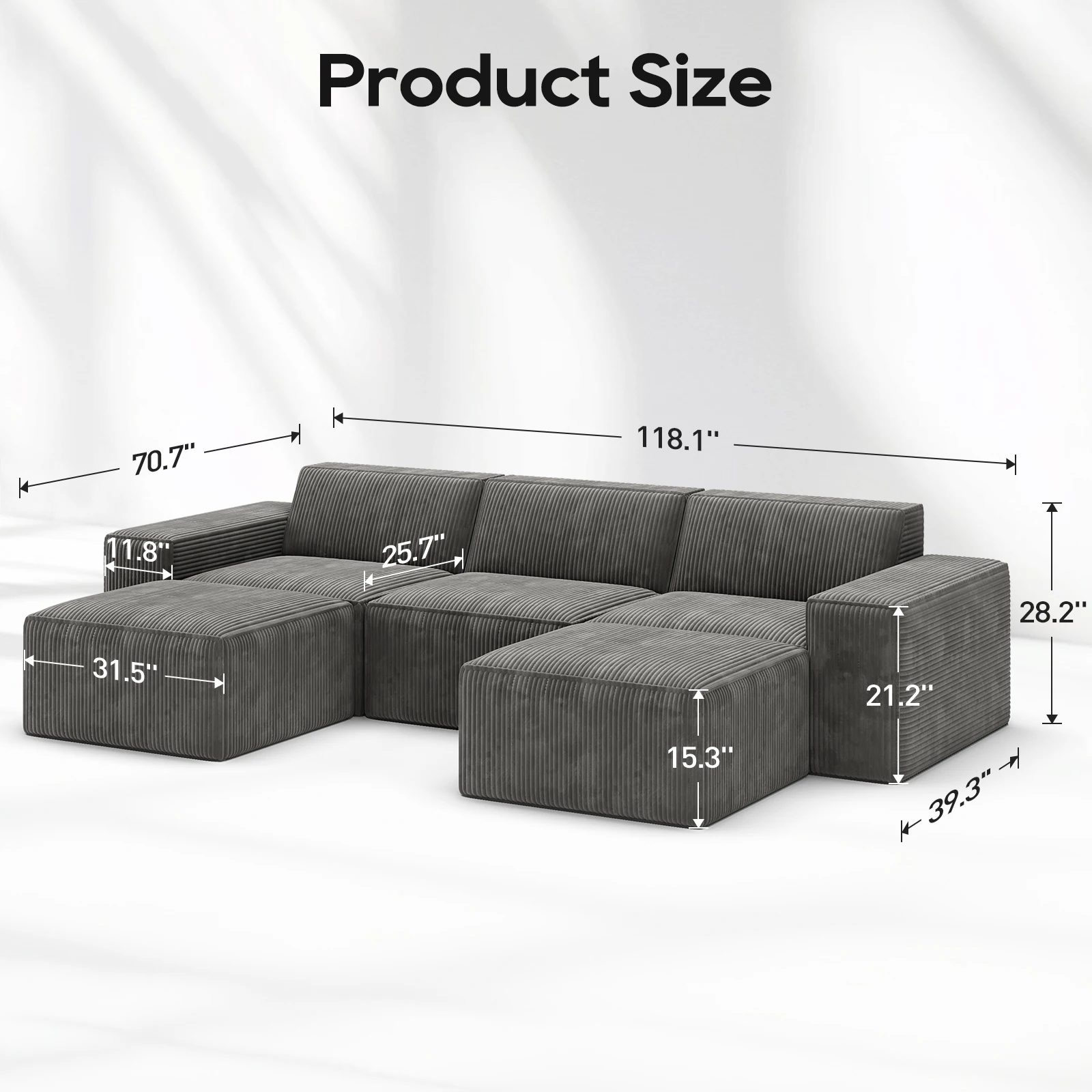 3 seat and 2 ottoman