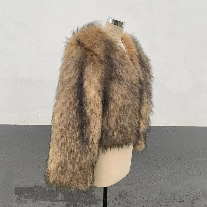 Fur Autumn and Winter New Fashion Coat Women's Leisure Long Sleeve Raccoon Fur Coat