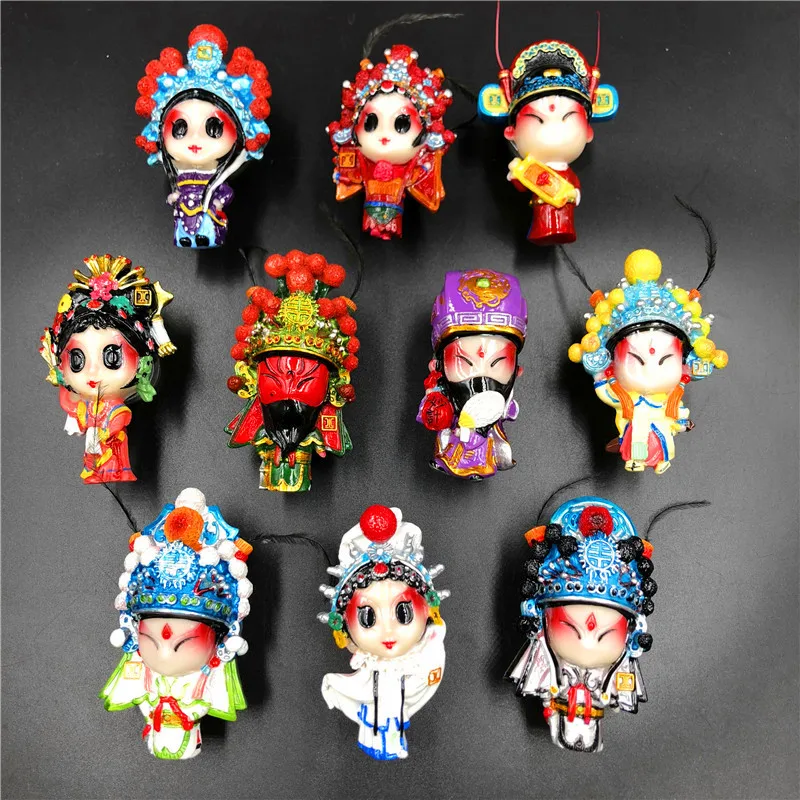 

Fridge Magnet Souvenir Chinese Opera Figures Creative Spring Magnets for Refrigerator Magnetic Stickers China Beijing Opera
