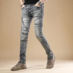 2023 Spring and Autumn New Men's Fashion Trend Retro Small Foot Pants Men's Casual Slim Comfortable High Quality Stretch Jeans