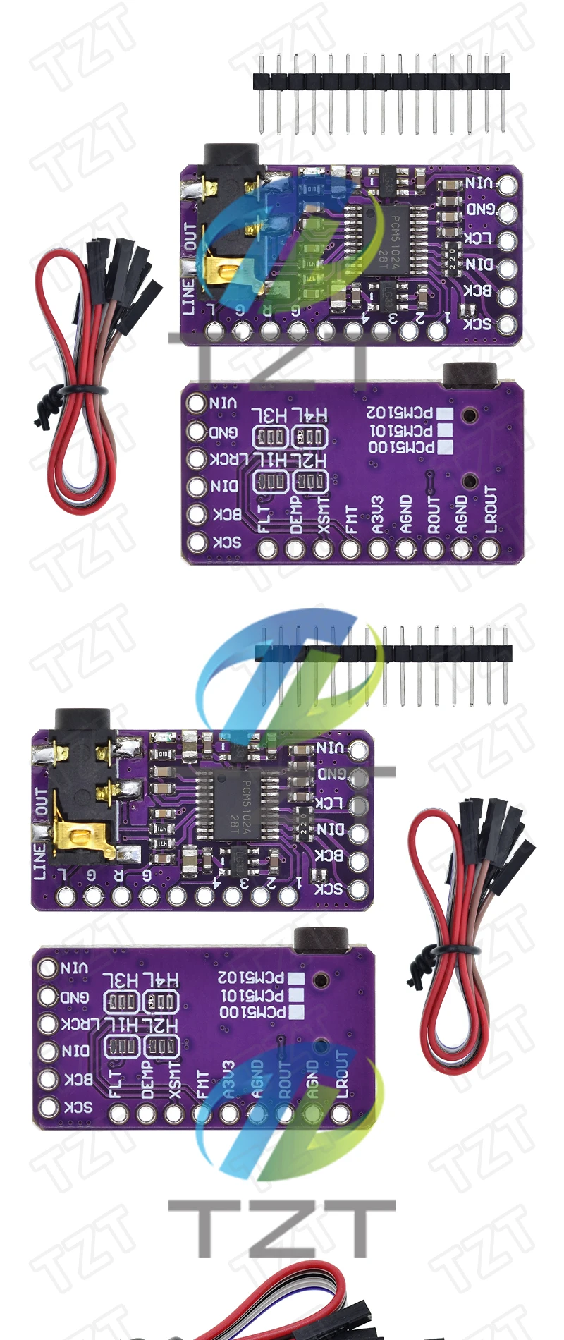 GREATZT Interface I2S PCM5102A DAC Decoder GY-PCM5102 I2S Player-Modul für Raspberry Pi pHAT Format Board – Detail 2