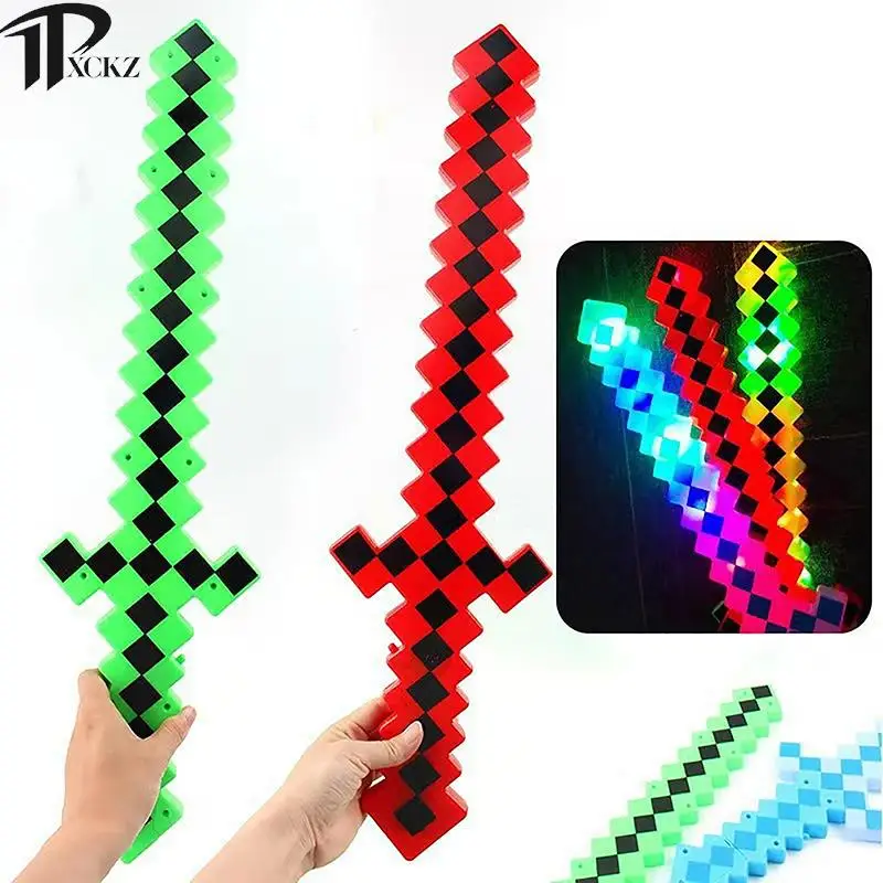 

Cartoon Cute Large Flash Sword LED Luminous Mosaic Toy Sword Toy Sword For Kids