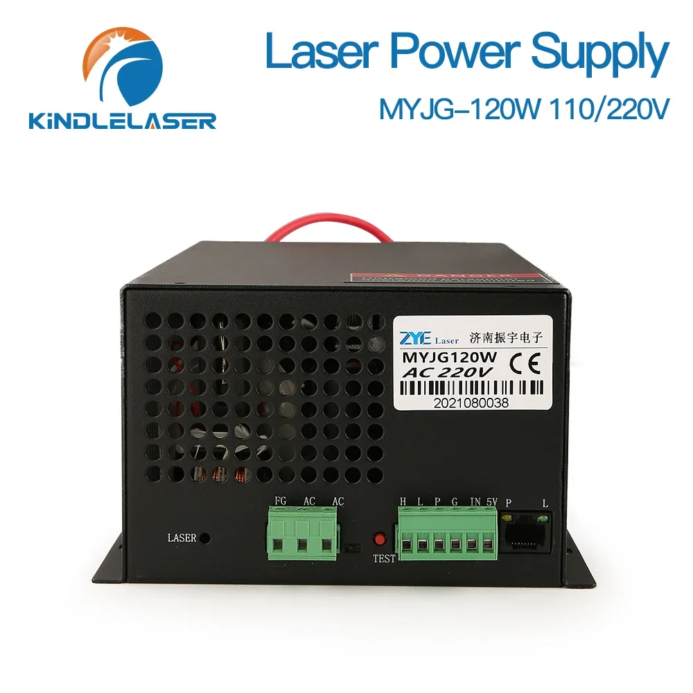 Kindlelaser 120W Laser Power Supply Source MYJG-120W 110/220V for RECI EFR YONGLI CDWG Co2 Laser Tube Cutting Machine Source 2