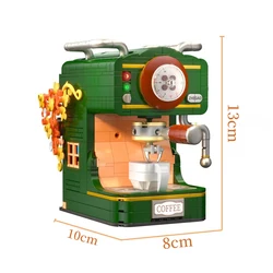 Vintage Bread & Coffee Machine Building Block Set - Creative Adult Simulation Toy, Unique Gift - With box (Coffee Machine C)