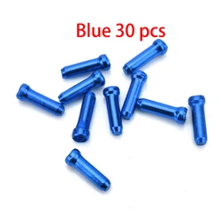 Vibrant Aluminum Alloy Bicycle Brake Shifter Cable End Caps - Multi-Pack (Blue 30pcs)