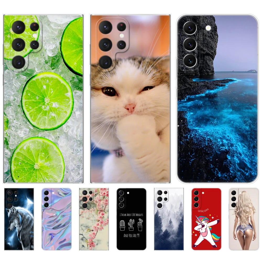 Per Samsung Galaxy S22 | S22 + | Custodia S22 Ultra 5G Per Samsung S22 Plus Cover Posteriore Per Telefono Galaxy 22 S 22 Paraurti Funda Silicon Tpu