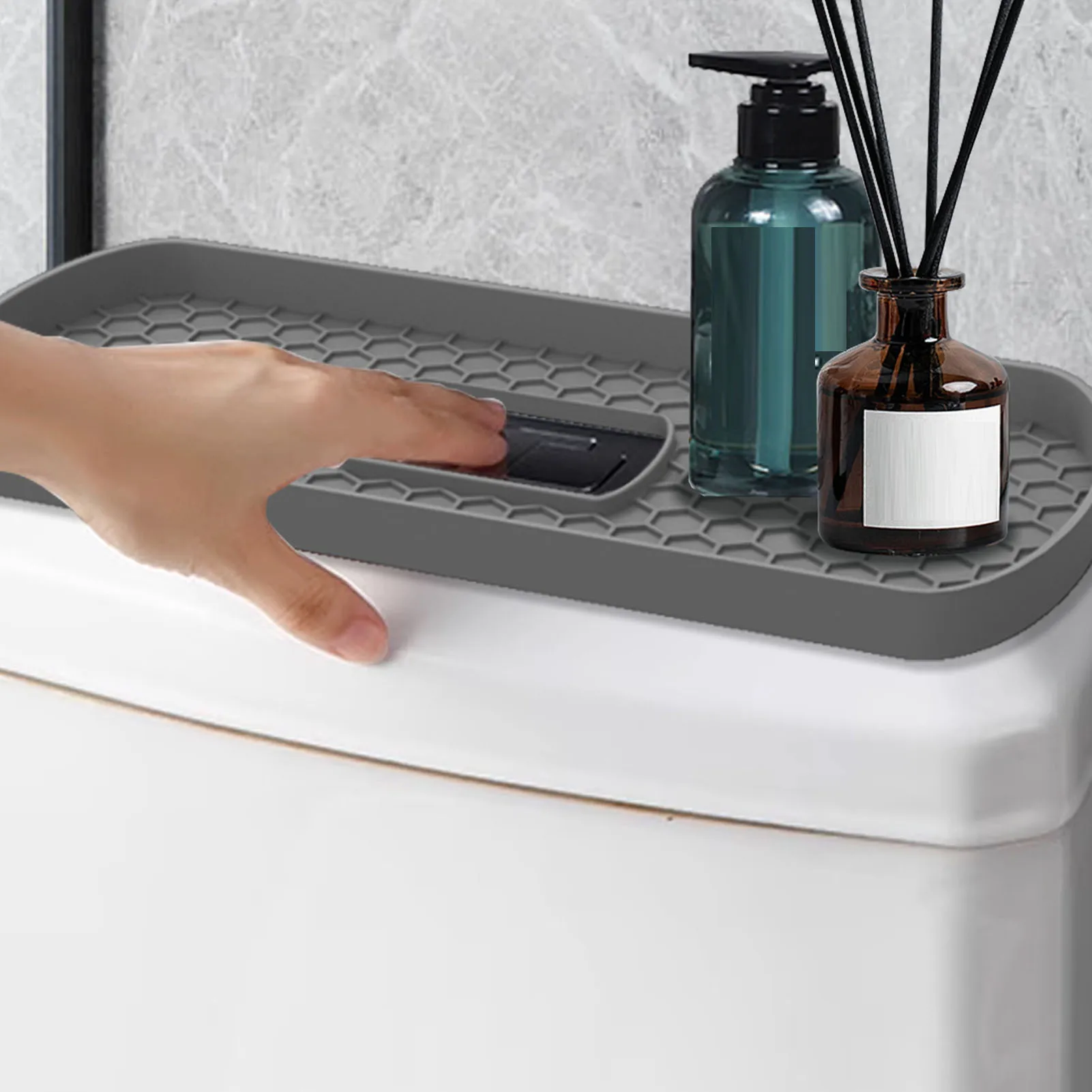Toilet Tank Tray Bathroom Horse Bathroom Anti-slip Toilet Tray Silicone Rack Cover Accessories