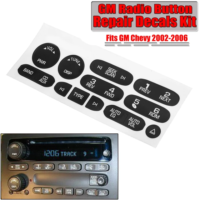 A/C Button Decals Stickers For 2007-2013 Chevy Tahoe, Silverado, Avalanche - Best Quality, Made In USA