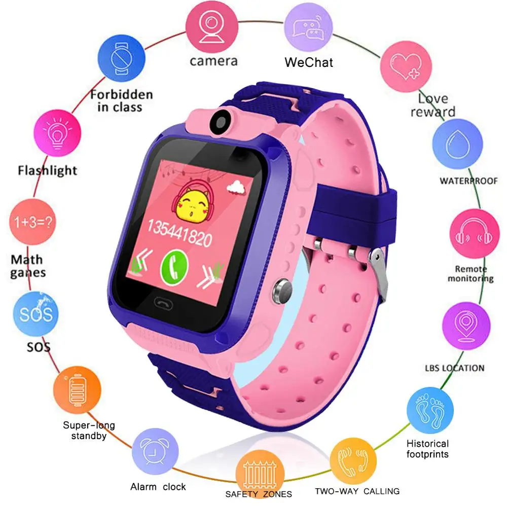 Children's Smart Watch Fitness Bracelet Waterproof GPS Tracker Heart Rate Blood Pressure Monitor Sport Smartwatch Gift for kids