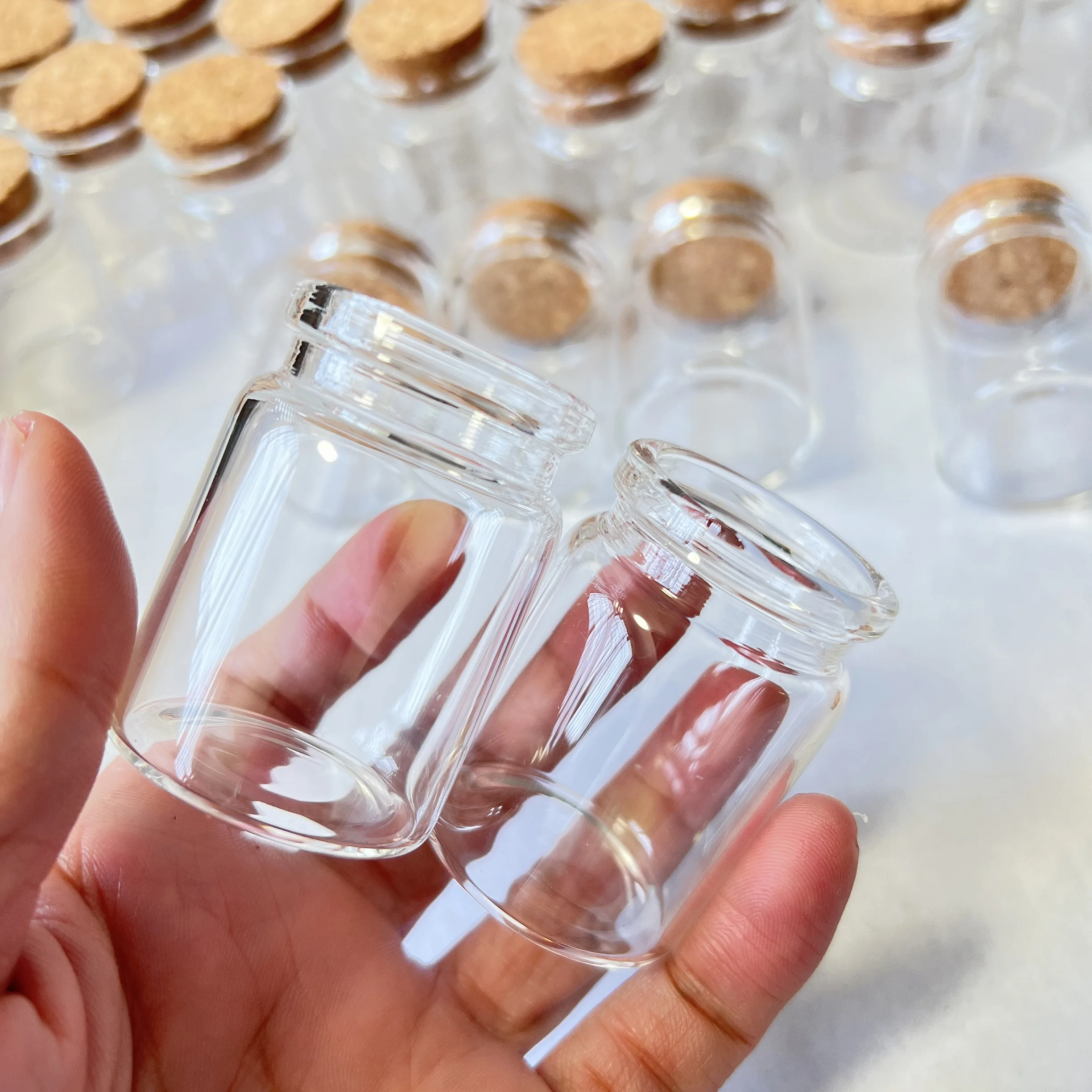 12/18/24/36/48 Pcs 30ml Small Glass Bottle Cork Tiny Glass Jars Clear Mini Containers DIY Home Decor Wishing Bottles 5