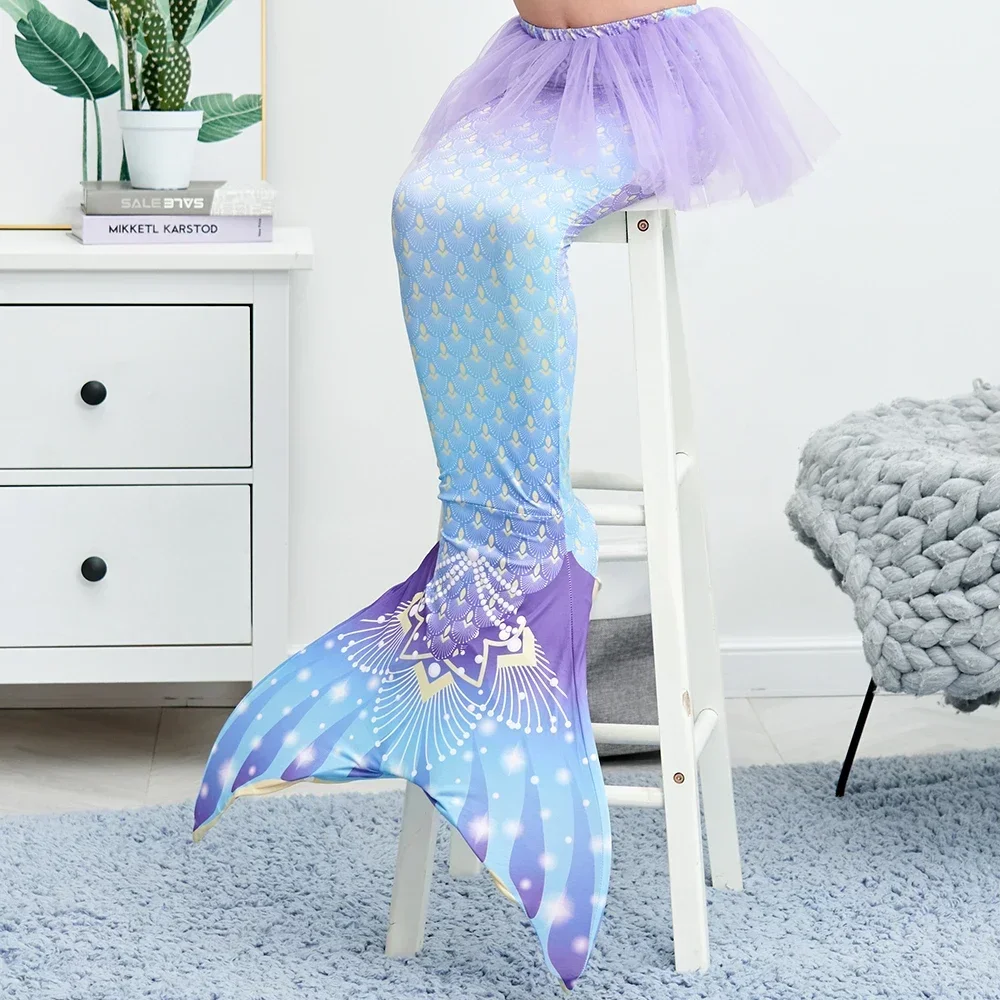 The Little Mermaid Tails for Swimming Kids Girls Fantasy Bikini Beach Clothes Bathing Suits No Flippers