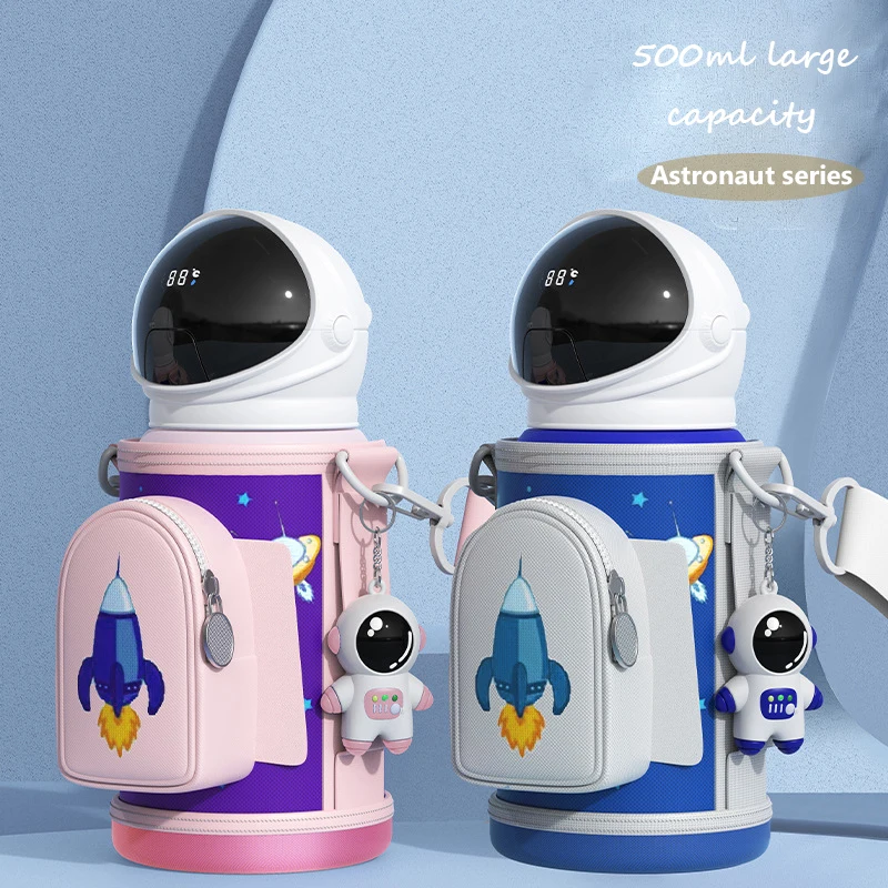 children-astronaut-thermos-cup-for-boys-with-large-capacity-temperature-display-straw-water-cup-with-cup-sleeve-for-girl