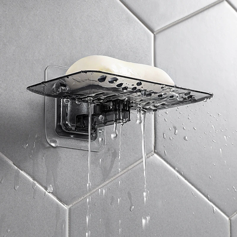 

Explosive Soap Drain Rack No Drilling Wall Mounted Soap Sponge Dish Bathroom Accessories Soap Dish Self-Adhesive