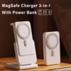 3 in 1 Wireless Charger Station Foldable Stand for MagSafe,Portable Magnetic Power Bank for Apple Watch iPhone 16/15/14/13/12 1