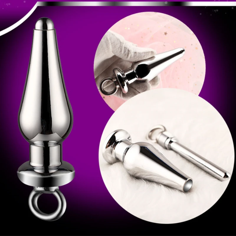 Detachable Anal Plug Stainless Steel Anus Speculum Masturbation Butt Dilation Douche Irrigation Hollow Expander Adult Sex Toy