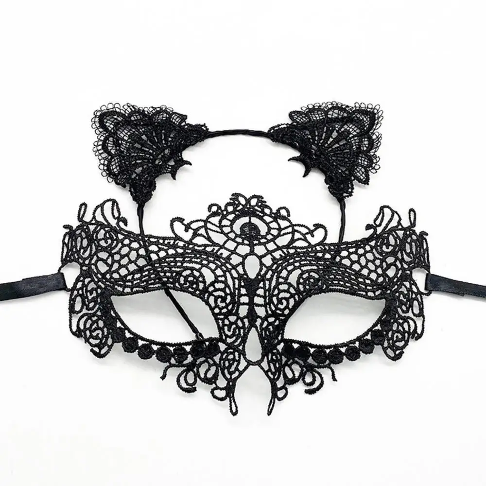 

Women Sexy Hollow Lace Masquerade Face Mask Headband Princess Party Cosplay Prom Props Costume Nightclub Exotic Queen Eye Masks