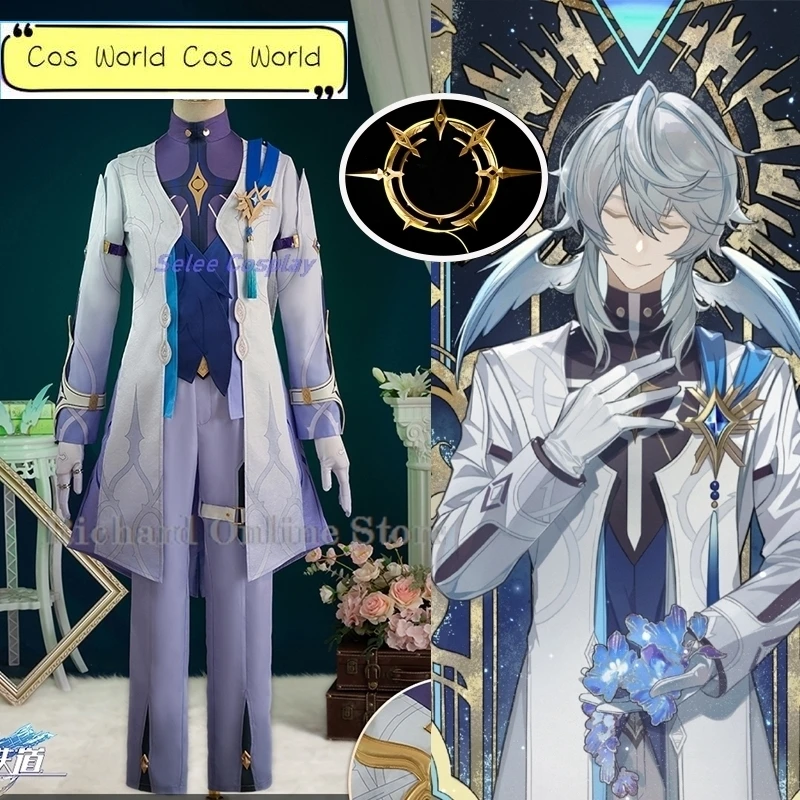 

Sunday Cosplay Game Honkai Star Rail Costumes Wigs Halovian Uniform Suit Wig Men Halloween Carnival Hair Costume Men 2024 New
