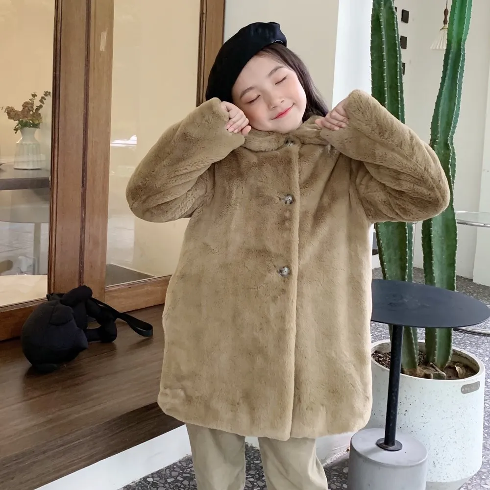 

toddler girl winter clothes kids coats High quality Warm plush brown clothes