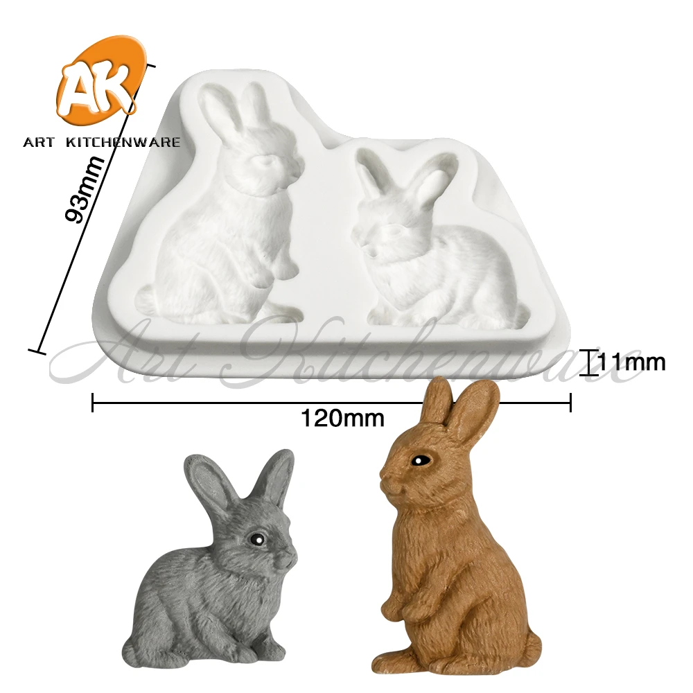 Easter Rabbits Fondant Silicone Mold Cake Molds DIY Cake Decorating Tools Chocolate Gumpaste Moulds Candy Resin Clay Mould