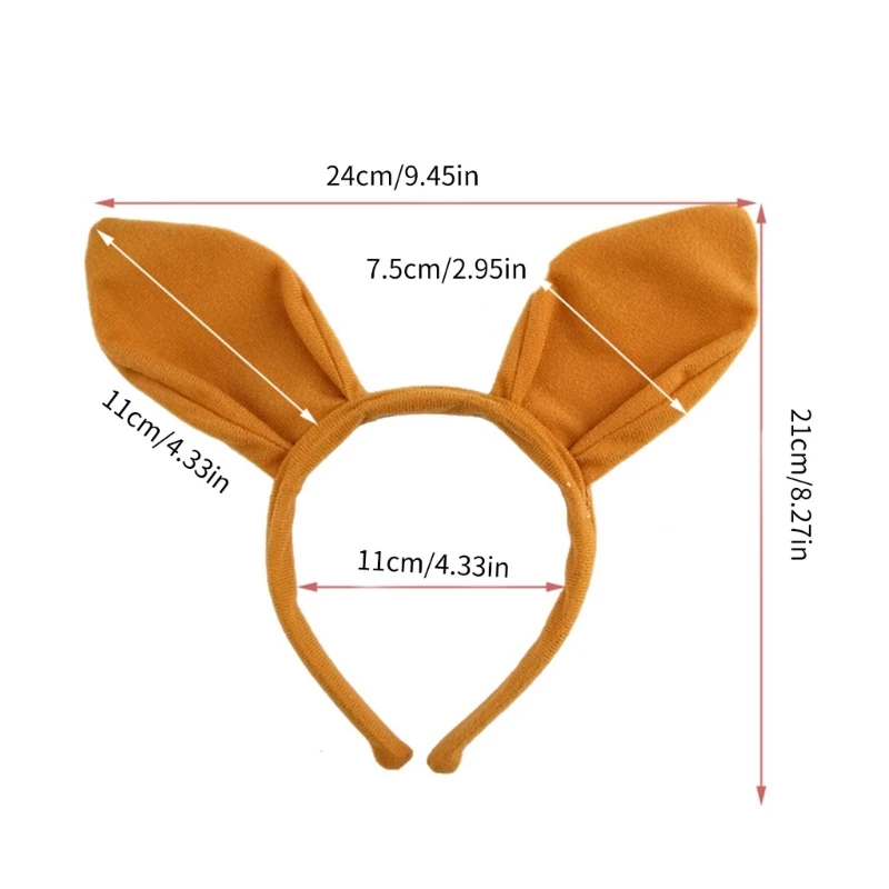 Kids Animal Costume Kangaroos Ears Headband Bowtie Tail Gloves 1/3/4Pcs T8NB