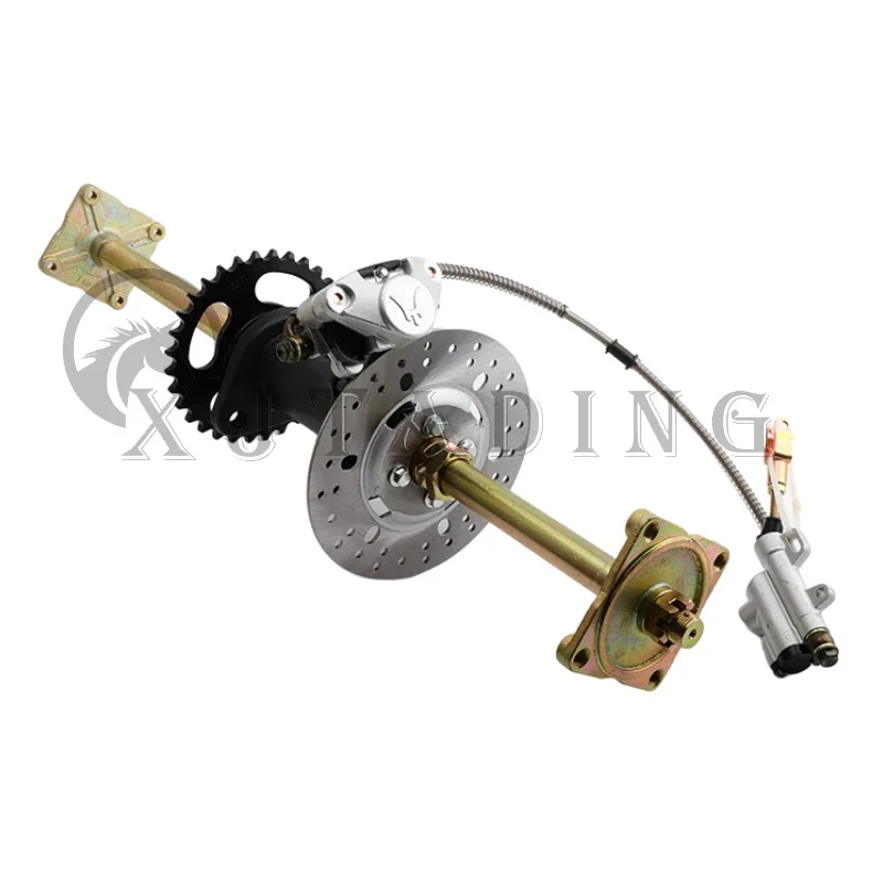 800mm/810mm rear axle assembly with Foot brake 530-32T sprocket for China 125cc 150cc 200cc 250cc ATV UTV Buggy Quad Bike Parts 28t 28 teeth rear axle brake disc sprocket hub fit for china 125cc 150cc 200cc 250cc atv buggy go kart quad bikeaccessories
