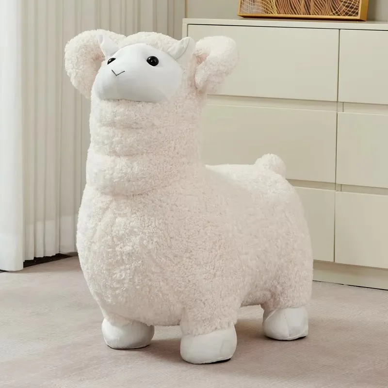 Sgabello a Forma di Pecora, Sedia per Bambini, Seduta Decorativa per Camera da Letto - immagine 3