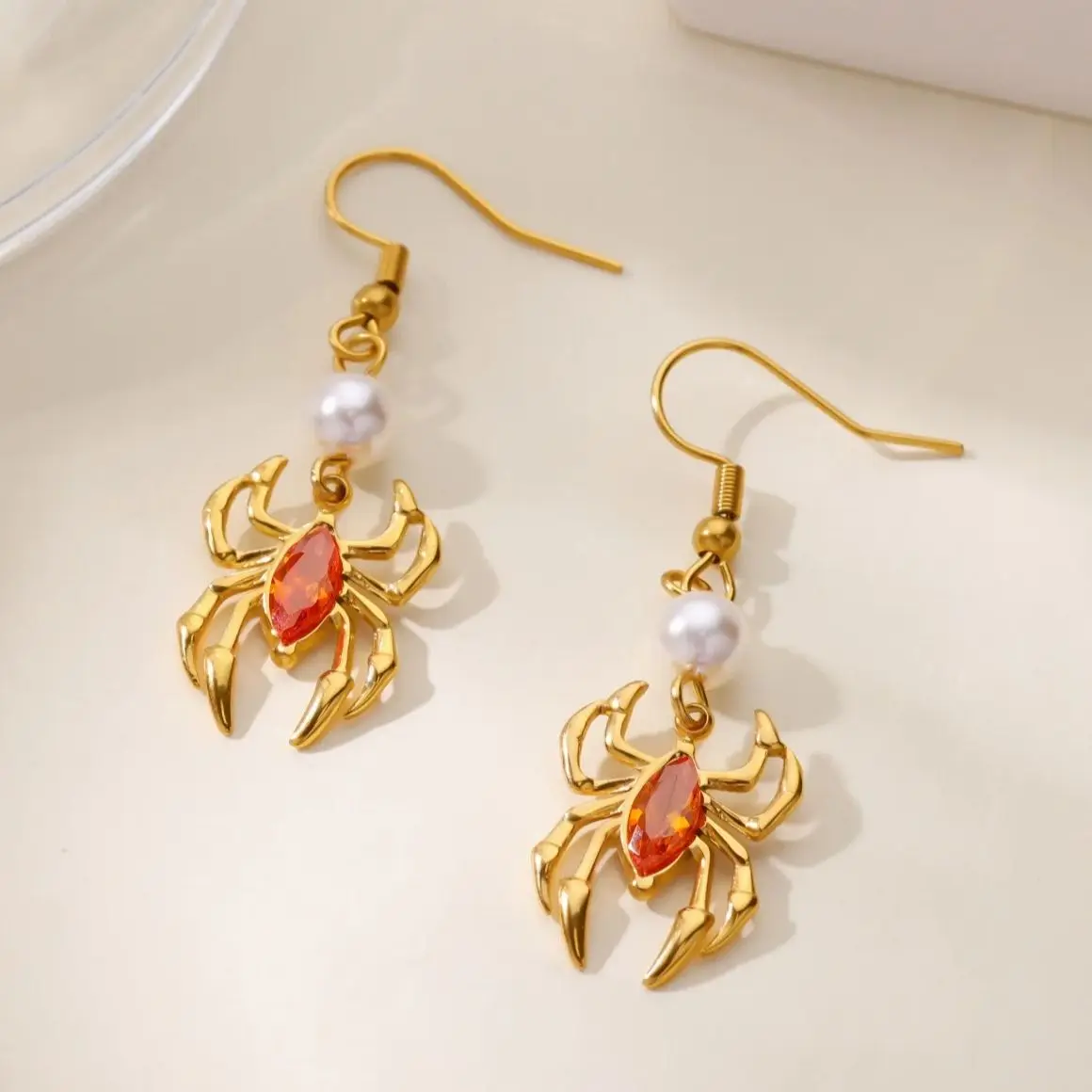 Stainless Steel Spider Earrings for Women