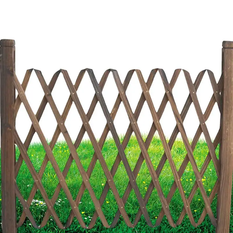 

Expanding Fence Decorative Anticorrosion Wooden Fence Plant Climb Trellis Pet Safety Fence For Patio Garden Lawn Decoration