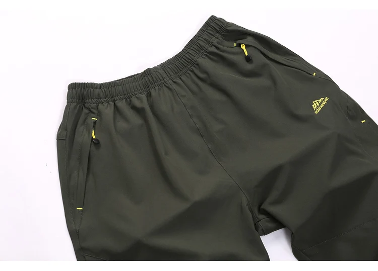 Men's Quick Dry Hiking Shorts Lightweight Outdoor Active Travelling Elastic Waist Casual Medium Length with Zipper Pockets