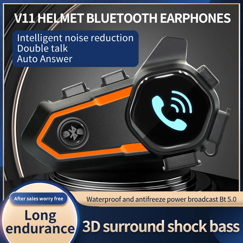 Bluetooth-compatible Motorcycle Helmet Intercom Headset 300M Intercomunicador Moto Interphone Wireless Handsfree Call