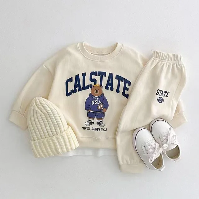 Cotton Pullover Sweatshirts | Sports Set | Set Bear | Cotton Pants | Cotton Tops - Baby's Sets - Aliexpress