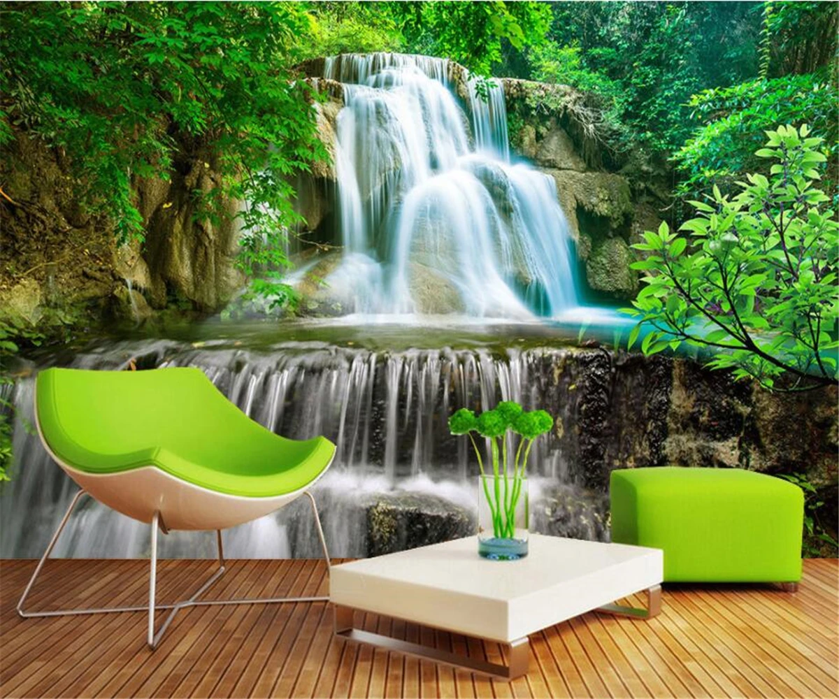 Paisagem Fundo Cachoeira: Como Transformei Minha Sala em Um Refúgio Natural  com Esta Parede Adesiva 3D, image size:1200x1000