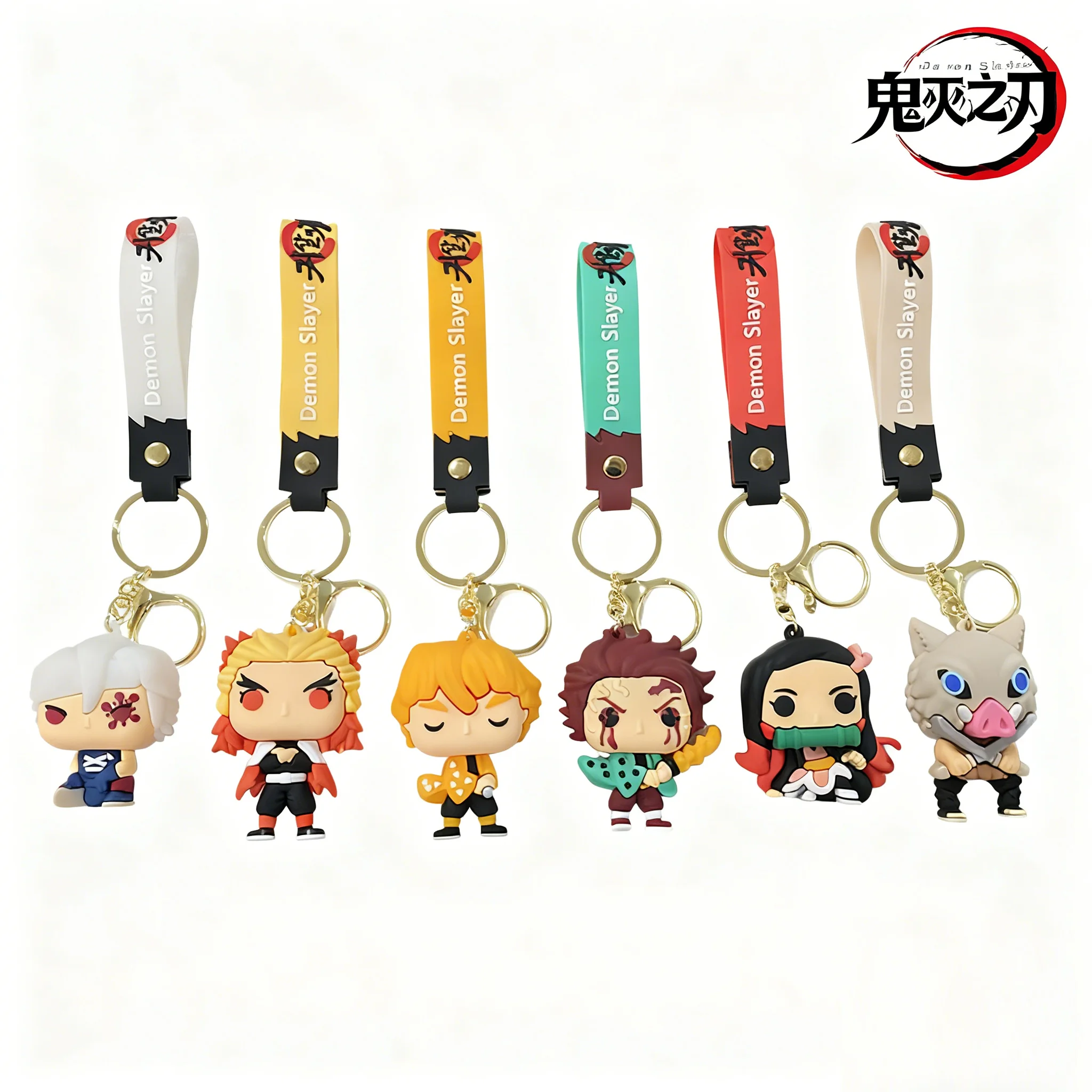 41 verschiedene Demon Slayer Kimetsu No Yaiba Schlüsselanhänger mit niedlichen Charakteren, Taschenanhänger, Auto-Schlüsselring, Fan-Geschenk