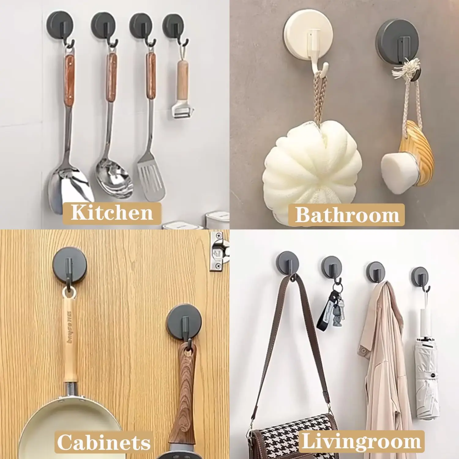 Punch-Free Suction Cup Hooks 6