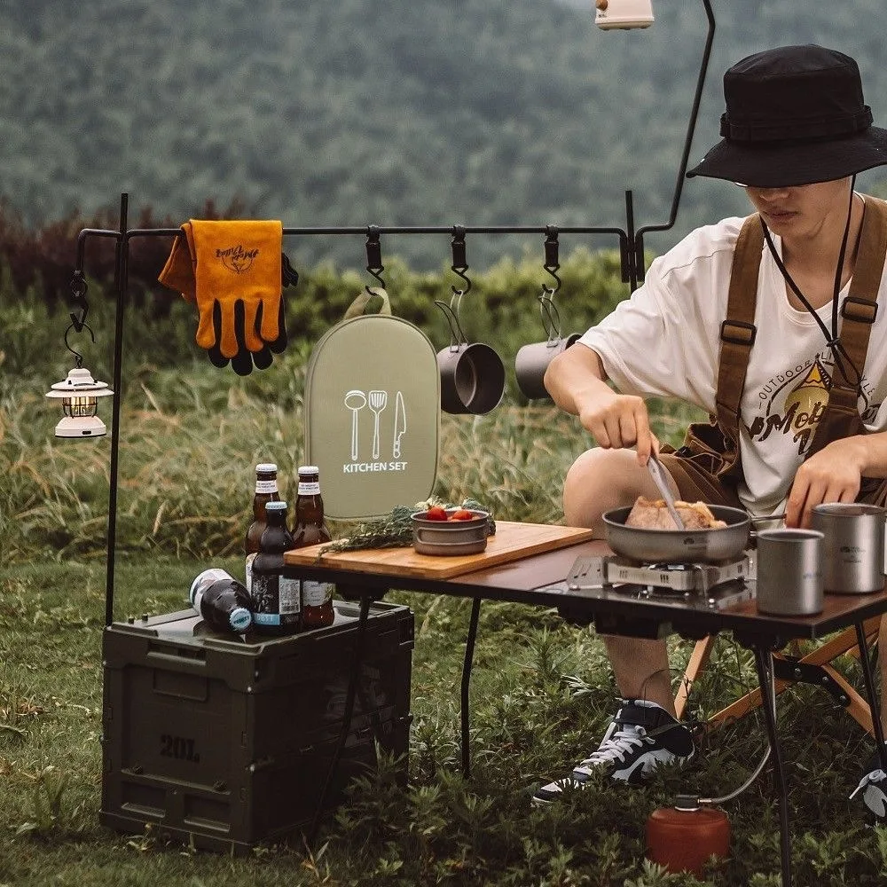Borsa per la Conservazione degli Utensili da Campeggio - Borsa per Set di Utensili da Cucina da Campeggio, Borsa Portatile per Attrezzi da Campeggio, Adatta per la Conservazione di Utensili da Cucina - immagine 5
