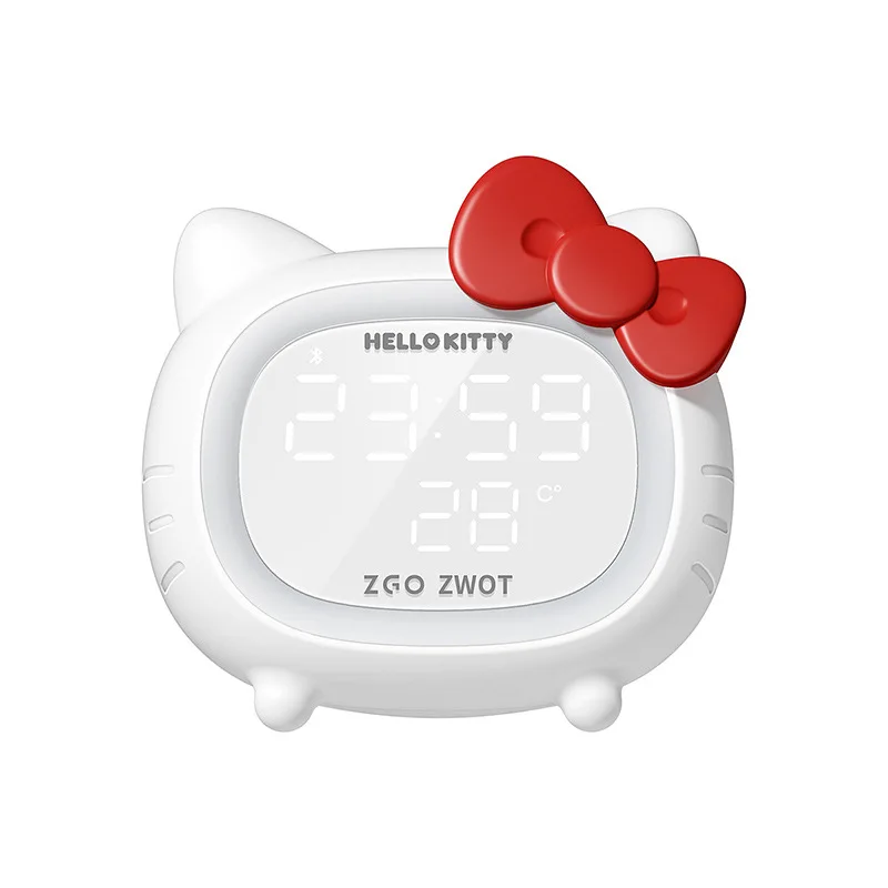 Sanrio-Hello-Kitty-Kuromi-My-Melody-Bluetooth-Audio-Hello-Kitty-Kids-Smart-Alarm-Clock-LED-Ambient.jpg Sanrio Hello Kitty Kuromi My Melody Bluetooth Audio Gyerekek Intelligens Ébresztőóra Led Környezeti Világítókar Macska Hangszóró - Image 5