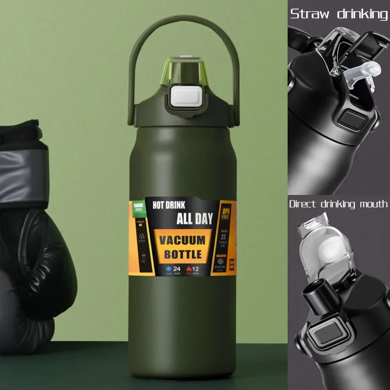 Stainless Steel Thermo Bottle 1.5L Large Capacity Thermo Water Portable 1500ml Vacuum Mug Thermos Insulated Cup 1L Tumbler