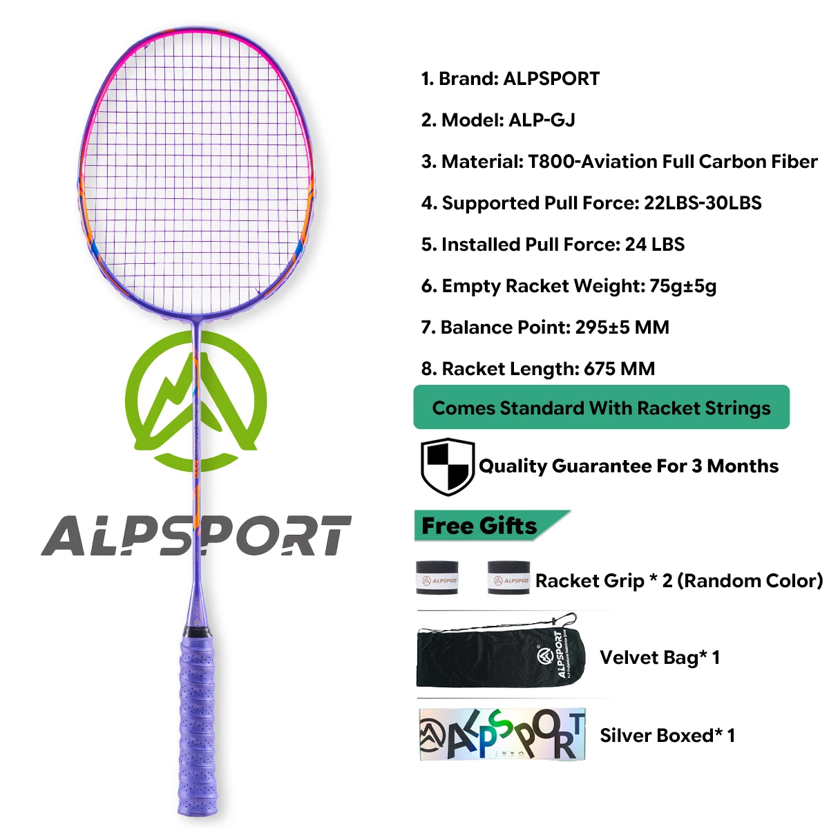 1PCS Purple Boxed