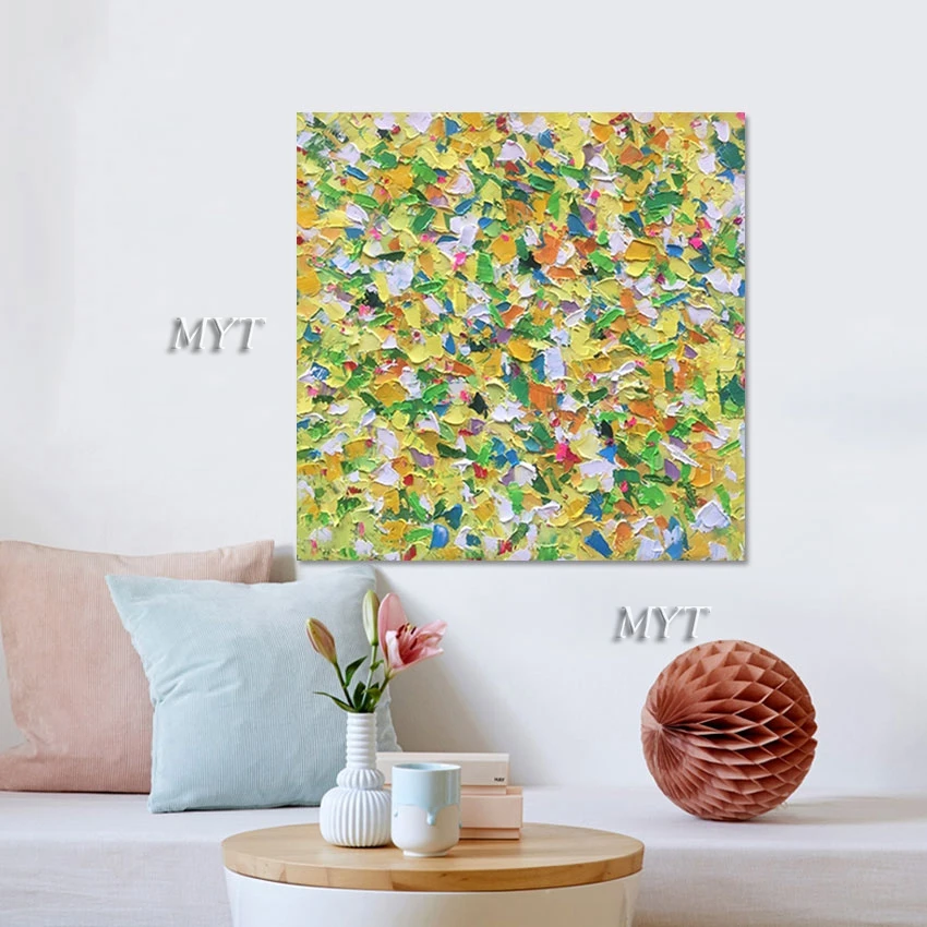 

Modern Abstract Acrylic Painting China Import Item Decoration Artwork Unframed Colorful Wall Picture Palette Knife Canvas Arts