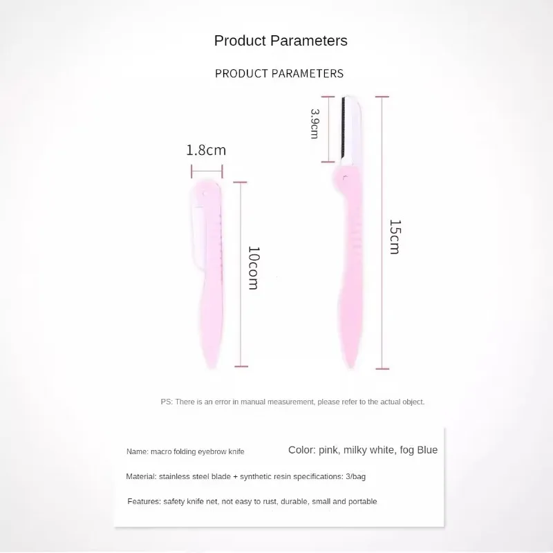 1/3pcs Safe Folding Ladies Eyebrow Trimmer Blade Shaver Anti-Scratch Razor Makeup Tools Eyebrow Trimmer Face Razor for Women 6
