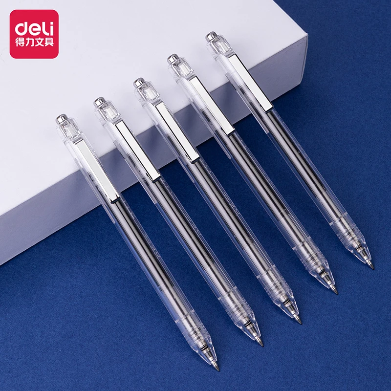 Deli 4pcs 0.5mm Black Ink Quick-drying Gel Pen Office Supplies Stationery School Student Supplies Signing Pen