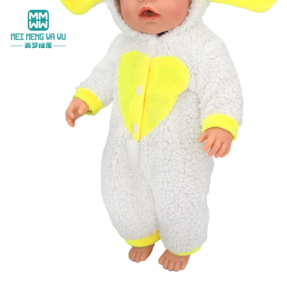 Kleidung für Puppen, passend für 43–45 cm große Spielzeug-Neugeborenenpuppen, Accessoires, modischer Strickanzug, Cartoon-Anzug – Detail 16