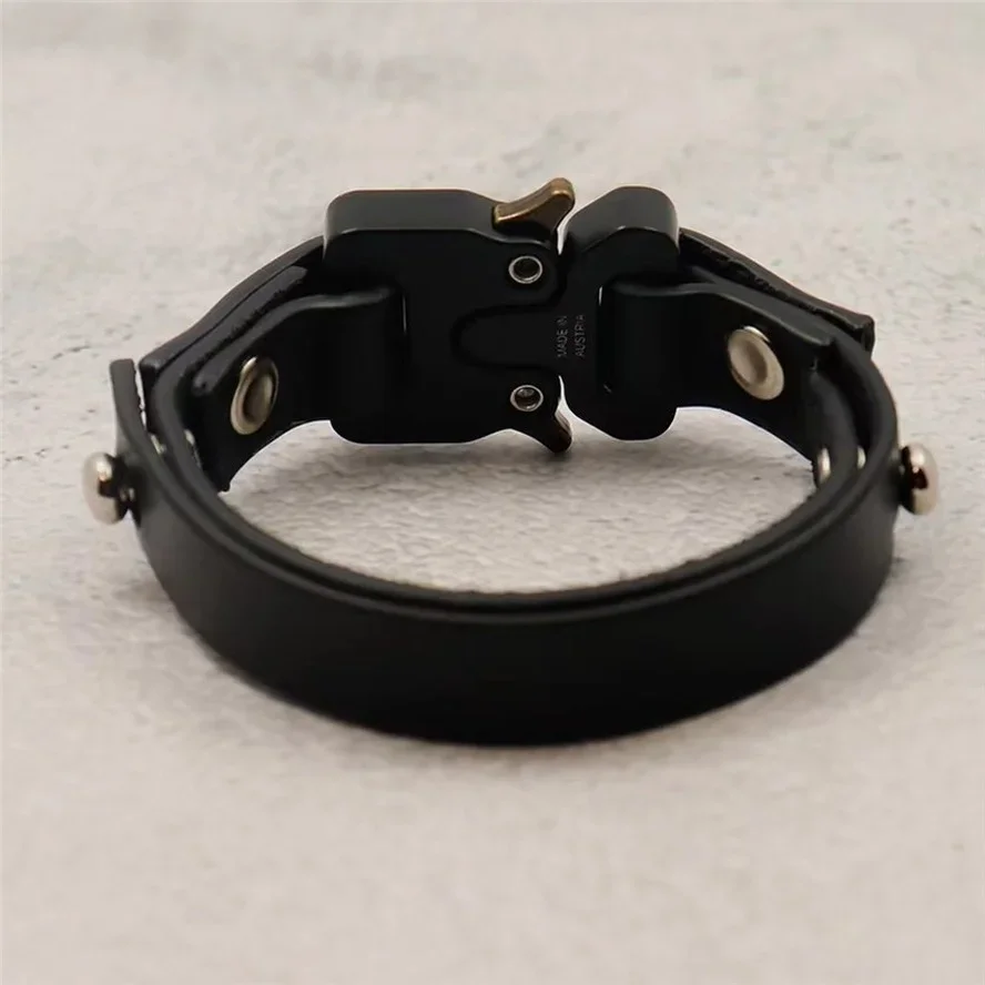 

tennis bracelet 1017 ALYX 9SM Metal Bar Bracelet Men Women1:1 High-Quality Polished Leather Alyx Bracelets Snap Buckle Wristband